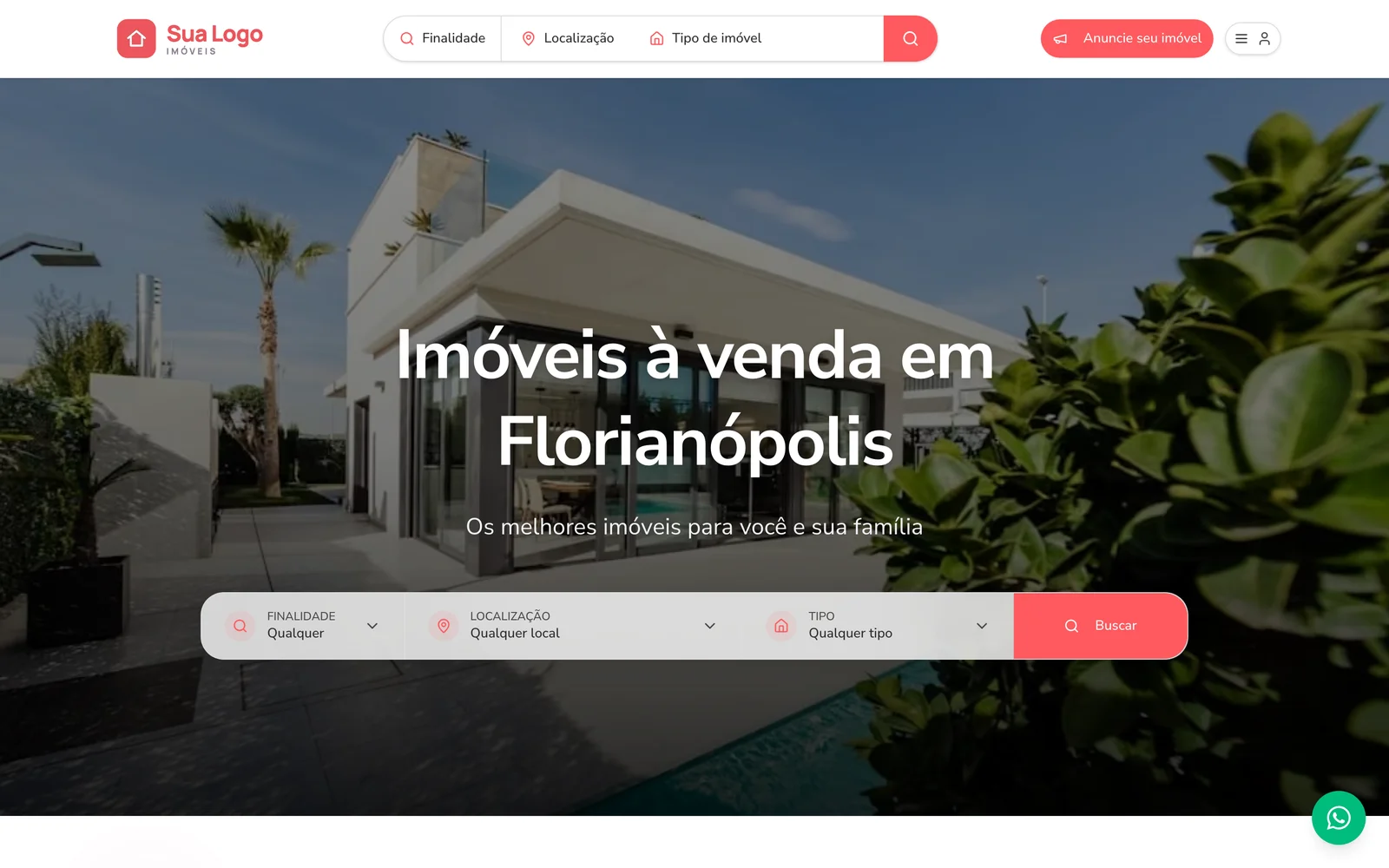 Site de imobiliária feito no VeloImob aberto no computador